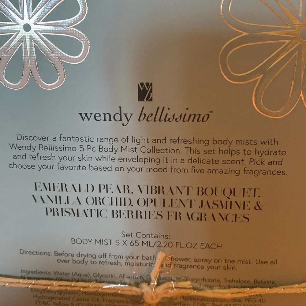 Wendy Bellissimo Body Mist Collection Fragrance Spray